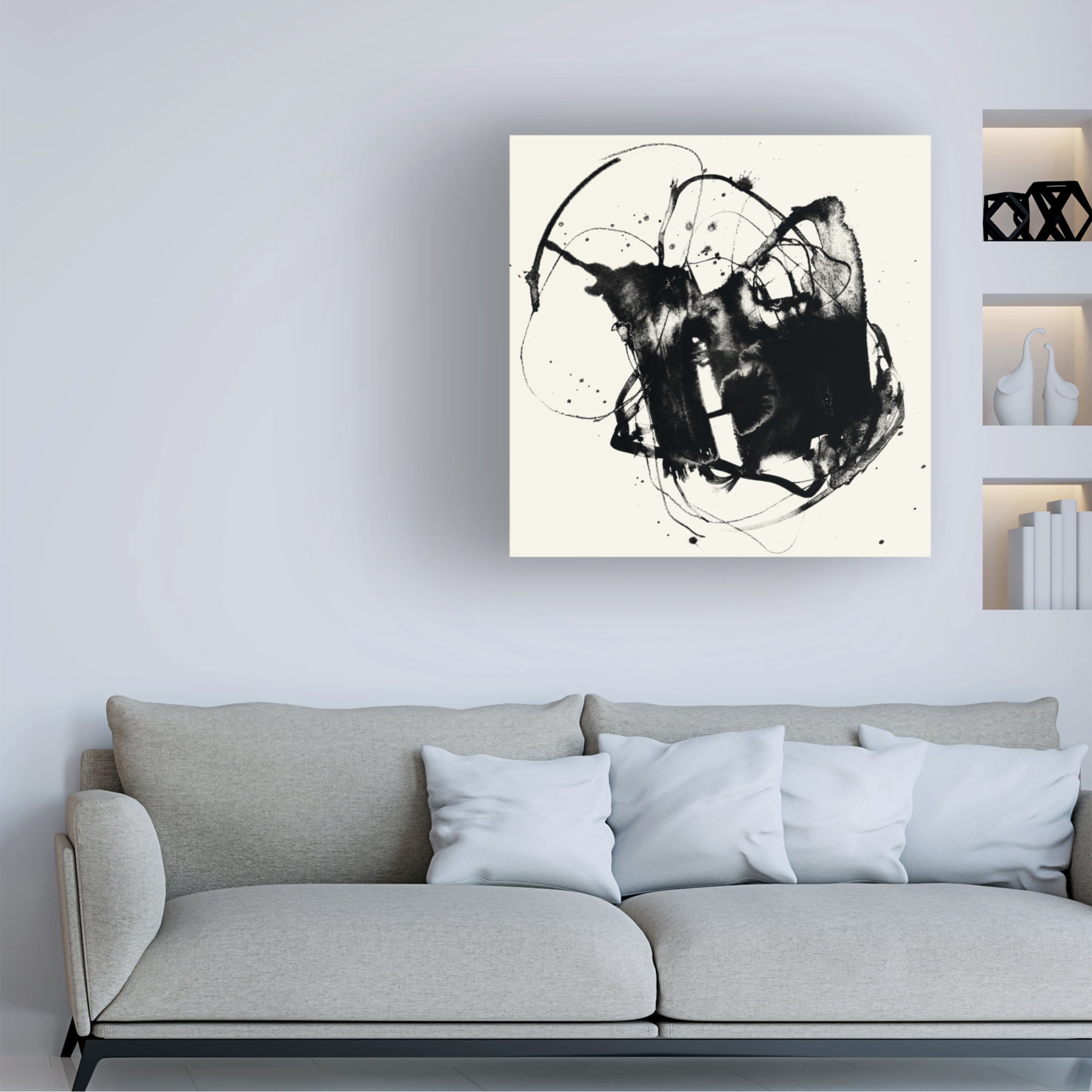 Canvas Wall Art - Jennifer Goldberger 'Spontaneous Sumei II' Wall Art for Living Room, Bedroom, or Office Décor by Trademark Fine Art - 18 x 18 Inches