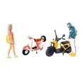 thumbnail image 1 of Juego de 4 s pintadas 1/64, personaje de motocicleta de conducción para niña y niño, para de tren , diseño de proyectos Baoblaze Figuras de dioramas, 1 of 8