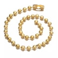 thumbnail image 3 of EOEMY 6/8/10/12mm Fashion Women Men 316L Stainless Steel Gold Tone Ball Chain Necklace-Gold-8mm-8.5Inch Bracelet, 3 of 5