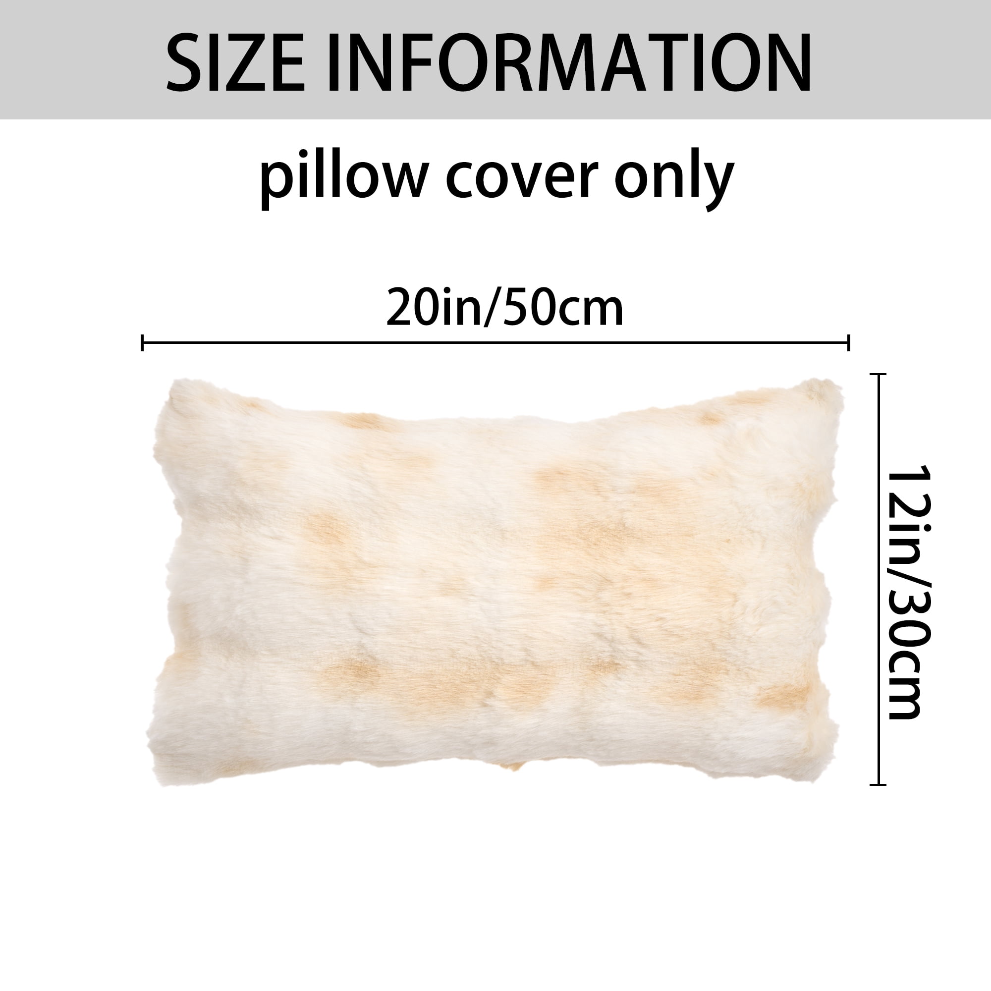 Unique Bargains 2pcs Soft Fluffy Pillow Covers for Living Room Light Yellow 20" x 12"