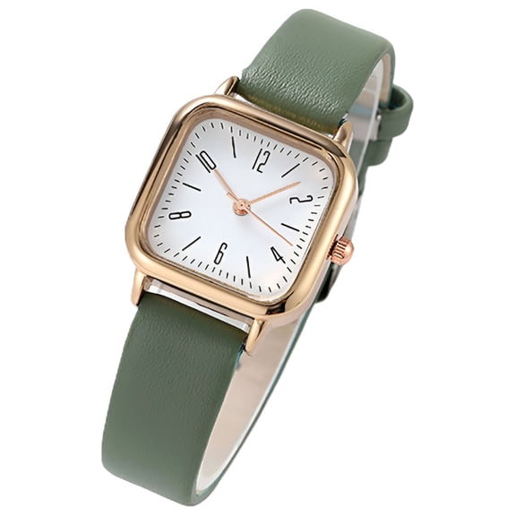 DESIGNICE Women Watch Square Dial Adjustable Faux Leather Strap Elegant Minimalistic Gift Fashion Jewelry High Accuracy Metal Dress Wrist Watch for Daily