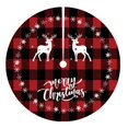 thumbnail image 1 of Falda de árbol de Navidad de dibujos animados, tapete de piso de Papá Noel, alce, muñeco de nieve, diseño de escena lavable, decoración de fiesta redonda, 90cm, 1 of 4
