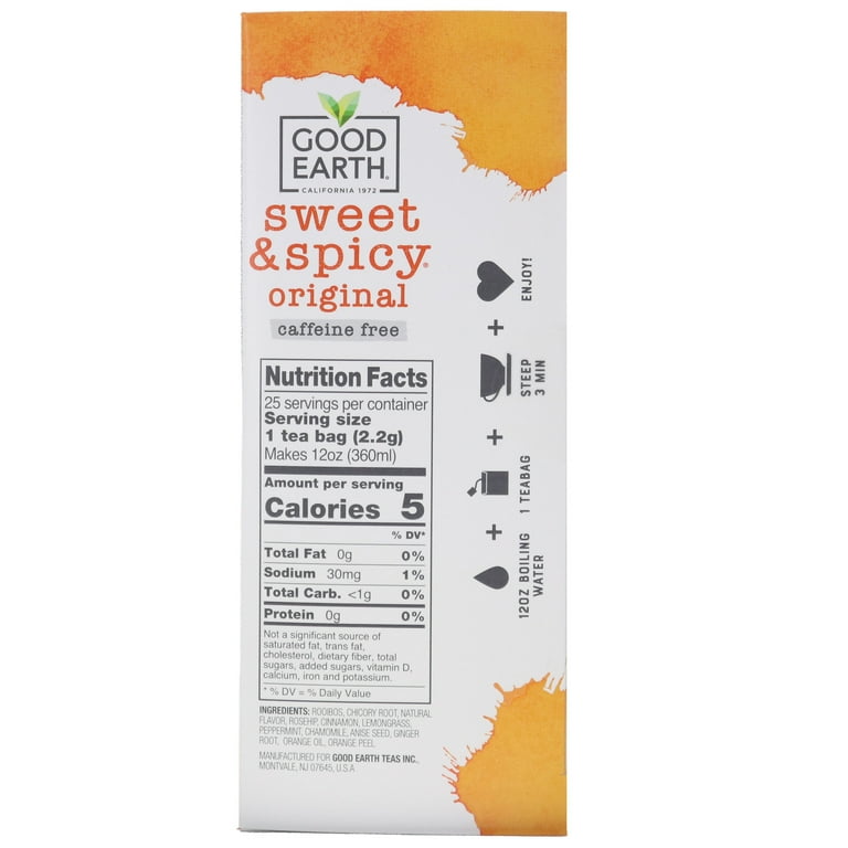 Good earth sweet and spicy tea k cups sales