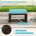 thumbnail image 6 of Costway 2 PCS Patio PE Rattan Ottomans with Soft Zippered Cushions for Deck Outdoor Turquoise, 6 of 8