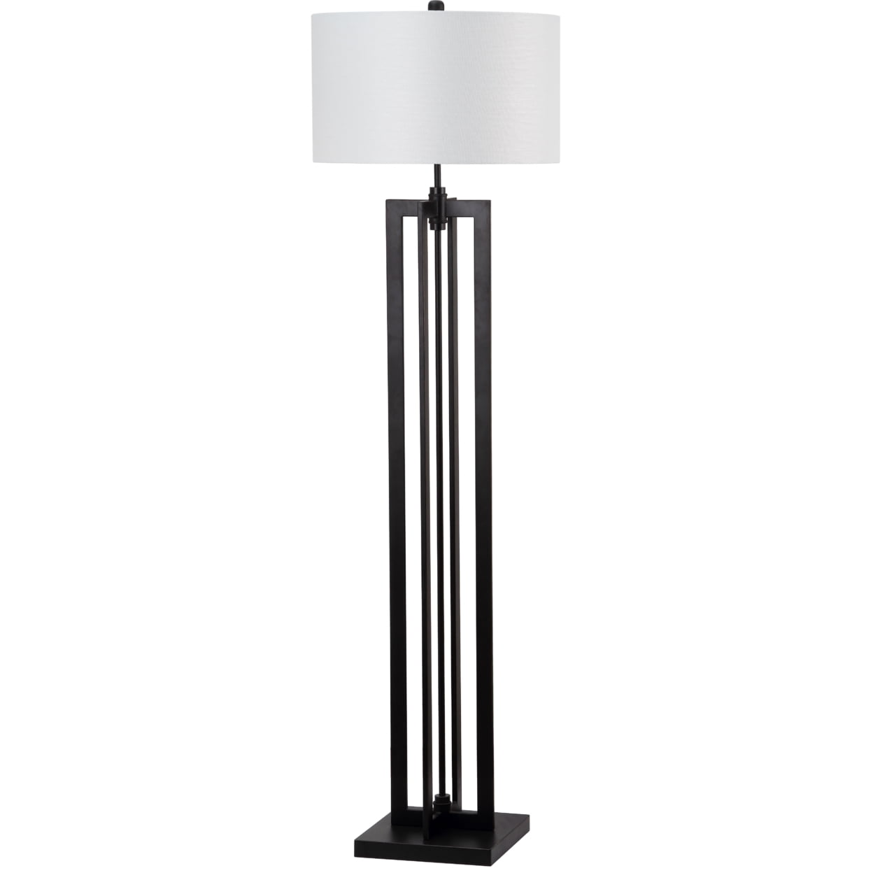 SAFAVIEH Tanya 59 in. H Mid-Century Tower Column Floor Lamp, Black