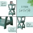 thumbnail image 4 of YANG2 3 Tier Square End Table - Bedroom Nightstand with Shelves - Teal, 4 of 7