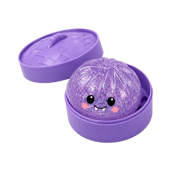 Twfbrm Halloween Dumpling Stress Ball, Spooky Squashy Dumpling with Food Steamer, Stress Relief Sensory Fidget Toy, Soft Stretchy Slow Rising Squeeze Dough Ball, Steamed Stuffed Bun Decompression Toy