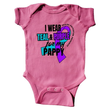 

Inktastic Suicide Prevention I Wear Teal and Purple for My Pappy Gift Baby Boy or Baby Girl Bodysuit