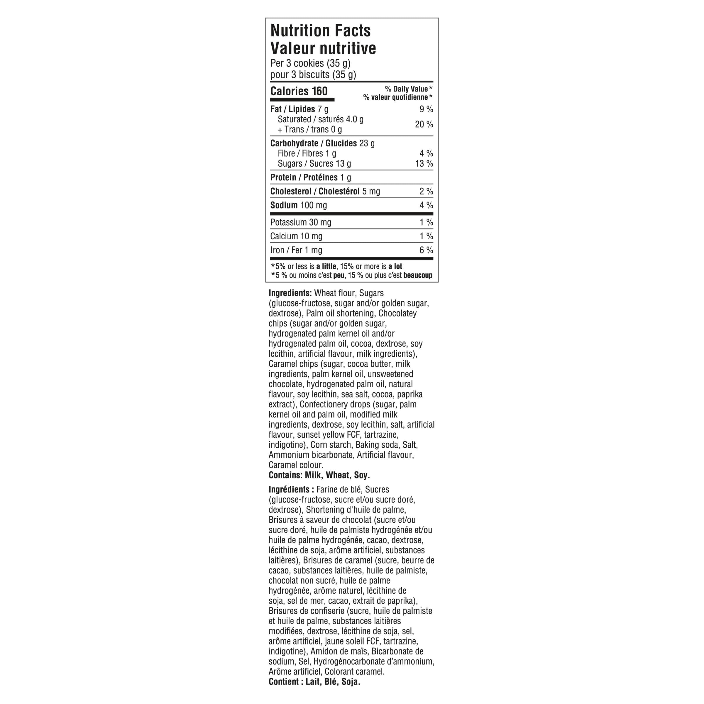 Biscuits CHIPS AHOY! CARAMILK, 1 emballage refermable, format familia