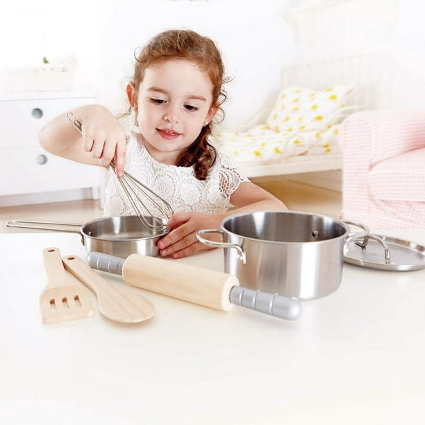 Hape Chef's Choice Kit de cuisine en bois pour enfant et ensemble d' accessoires alimentaires 