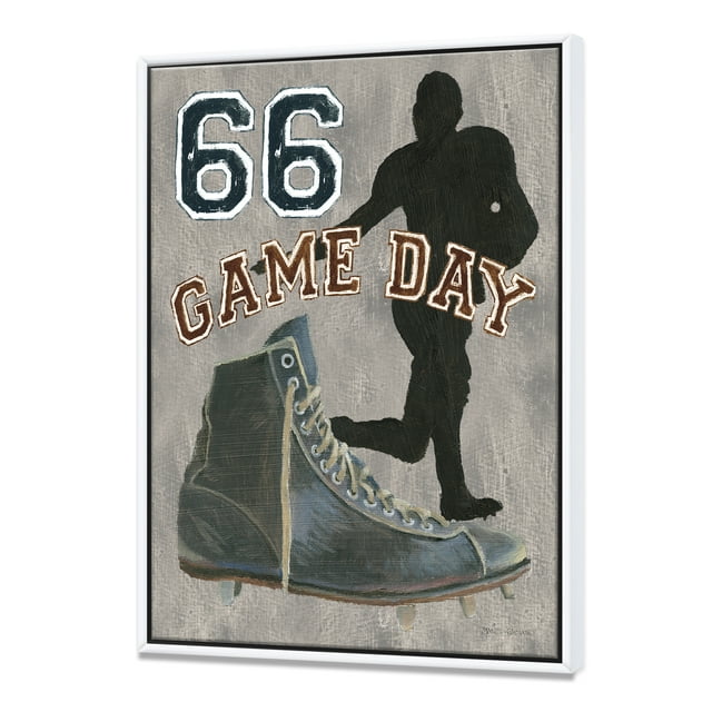 football Game Day II - Vintage Sport Framed Canvas