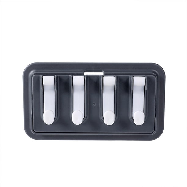 Colgador de pared Cocina Perforadora Organización libre Almacenamiento Gancho Estante Gabinete de la sala Bolsas Paraguas Toallero Organizador Almacenamiento y organización del hogar Blanco negro Moyic HA065634-03B