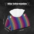 thumbnail image 5 of Pofeuu Leopard Neon Rainbow Gradient Print Tissue Box Cover, Modern Decorative PU Leather Rectangular Tissue Box Case Organizer Holder for Vanity Countertop, Night Stands, Livingroom, 5 of 7
