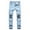 Light Blue, variant on Azrian Casual Men's Jeans Men's Casual Cotton Straight Ripped Hole Trousers Jeans Pants Full Length Pants