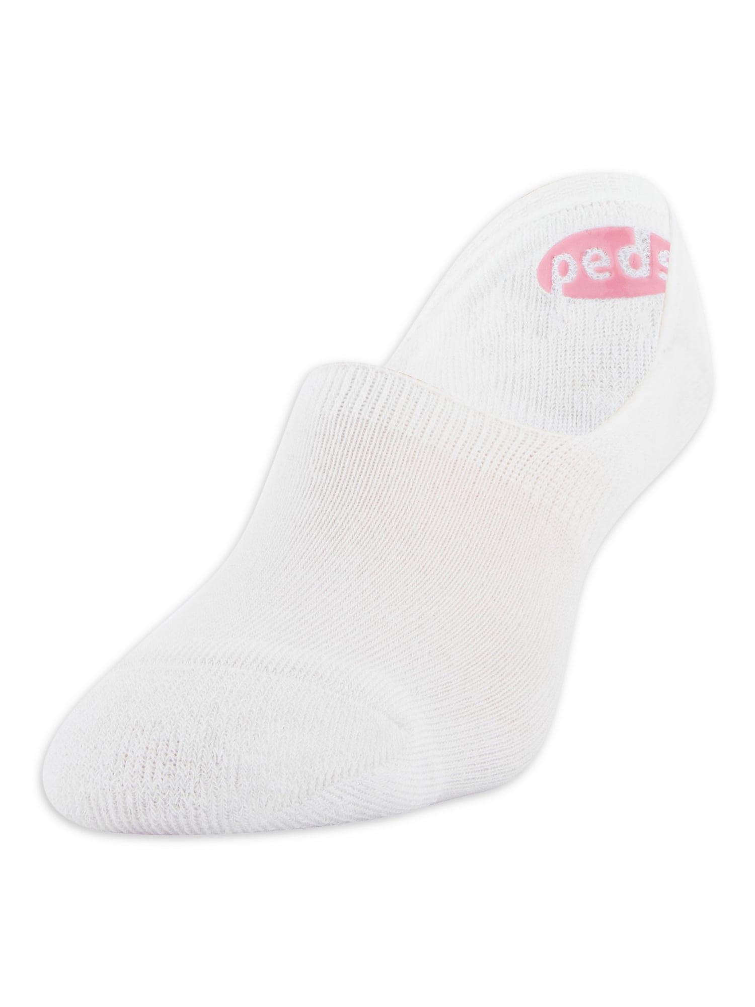 PEDS Women's High Cut Cushion Heel and Toe Liner Socks with Heel Tab, 6 Pairs