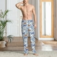 thumbnail image 5 of Uemuo Seal Fox Seagull Whales Pattern Men's Wide Leg Palazzo Lounge Pants with Pockets Light Weight Loose Comfy Casual Pajama Pants-Small, 5 of 9