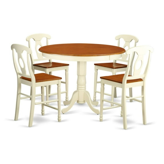 East West Furniture Trenton 5 Piece Keyhole Dining Table Set