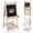 Natural, variant on Costway Foldable Easel for Kids 3-in-1 Double-sided Art Easel with Chalkboard Green
