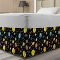 thumbnail image 1 of Space Bed Skirt, Comets and Constellations Stars with Polka Dots Earth Sun Saturn Mars Solar System, Elastic Bedskirt Dust Ruffle Wrap Around for Bedding Decor, 4 Sizes, Multicolor, by Ambesonne, 1 of 2
