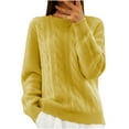 thumbnail image 2 of Frostluinai Sweaters for Women Long Sleeve Cable Knit Sweaters Crew Neck Lightweight Fall Sweaters Basic Solid Color Comzy Soft Sweaters, 2 of 6