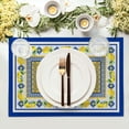 thumbnail image 2 of Lemon Summer Table Placemats for Dining 12 x 18 Inch Set of 4，Blue Yellow Boho Heat-Resistant Washable Table Non-Slip Rectangle Place Mat for Seasonal Party Kitchen Dining Table Decor, 2 of 8