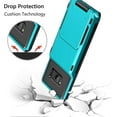 thumbnail image 5 of Case for Galaxy S8 Case Wallet 4-Slot Pocket Credit Card ID Holder Flip Door Scratch Resistant Dual Layer Protective Bumper Rugged Rubber Armor Hard Shell Cover for Samsung Galaxy S8 Sky Blue, 5 of 10
