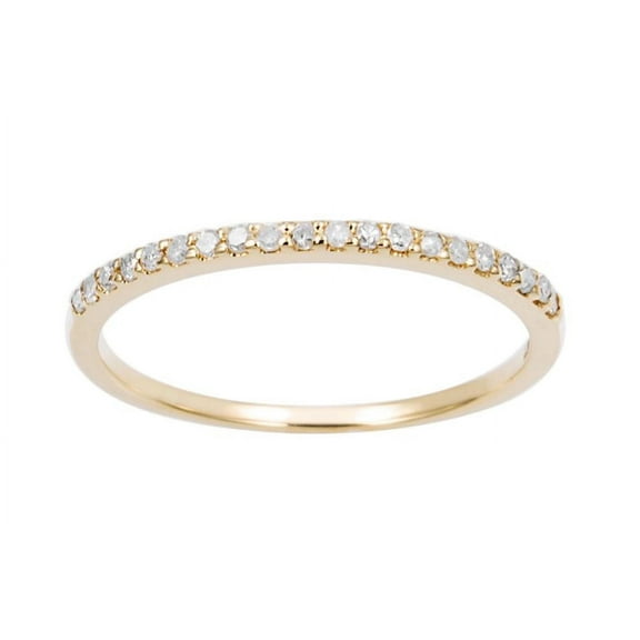 10k Yellow Gold Thin Diamond Wedding Band (1/7 cttw, I-J Color, I2-I3 Clarity)