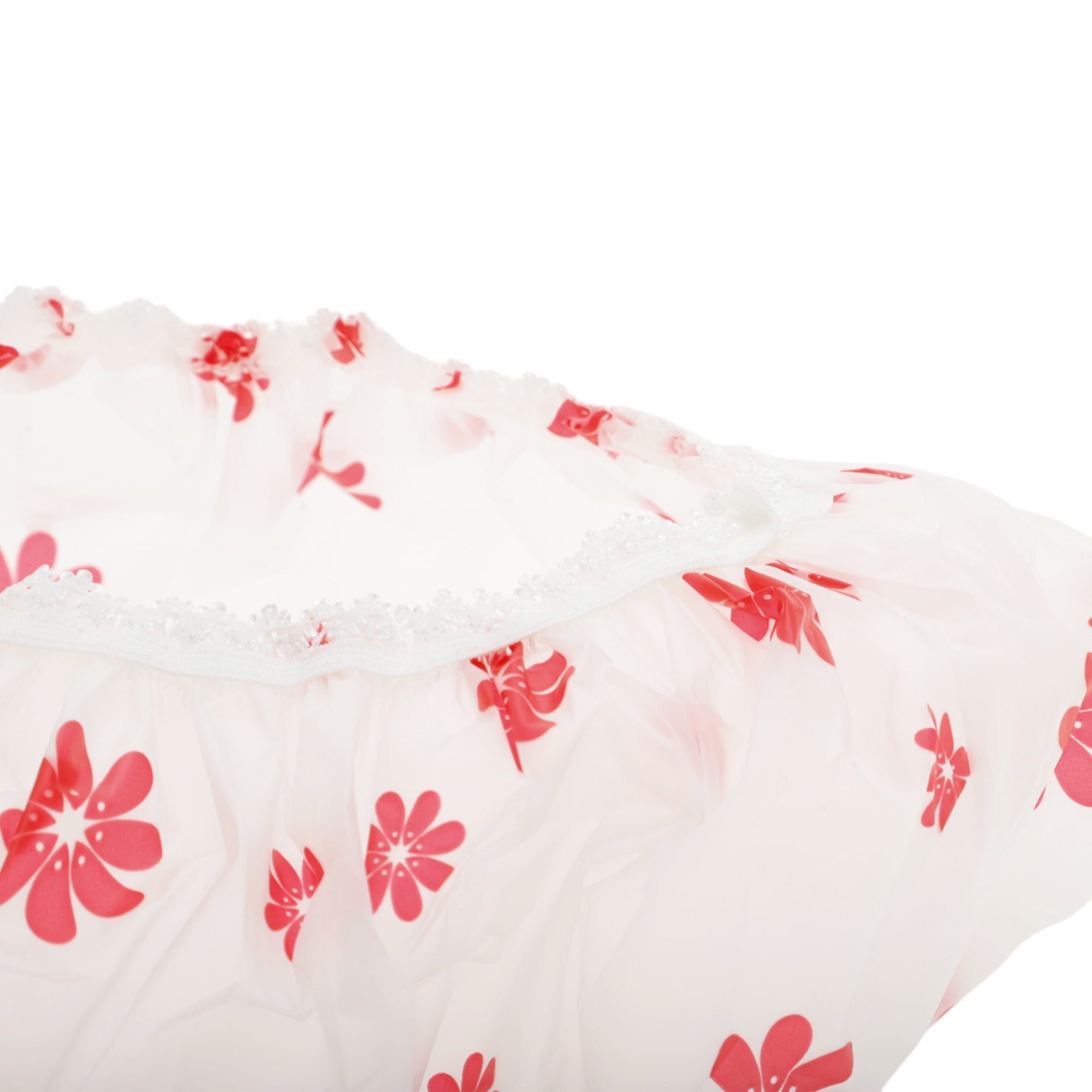 Unique Bargains Reusable Dots Single Layer Shower Cap 1 Pc Red