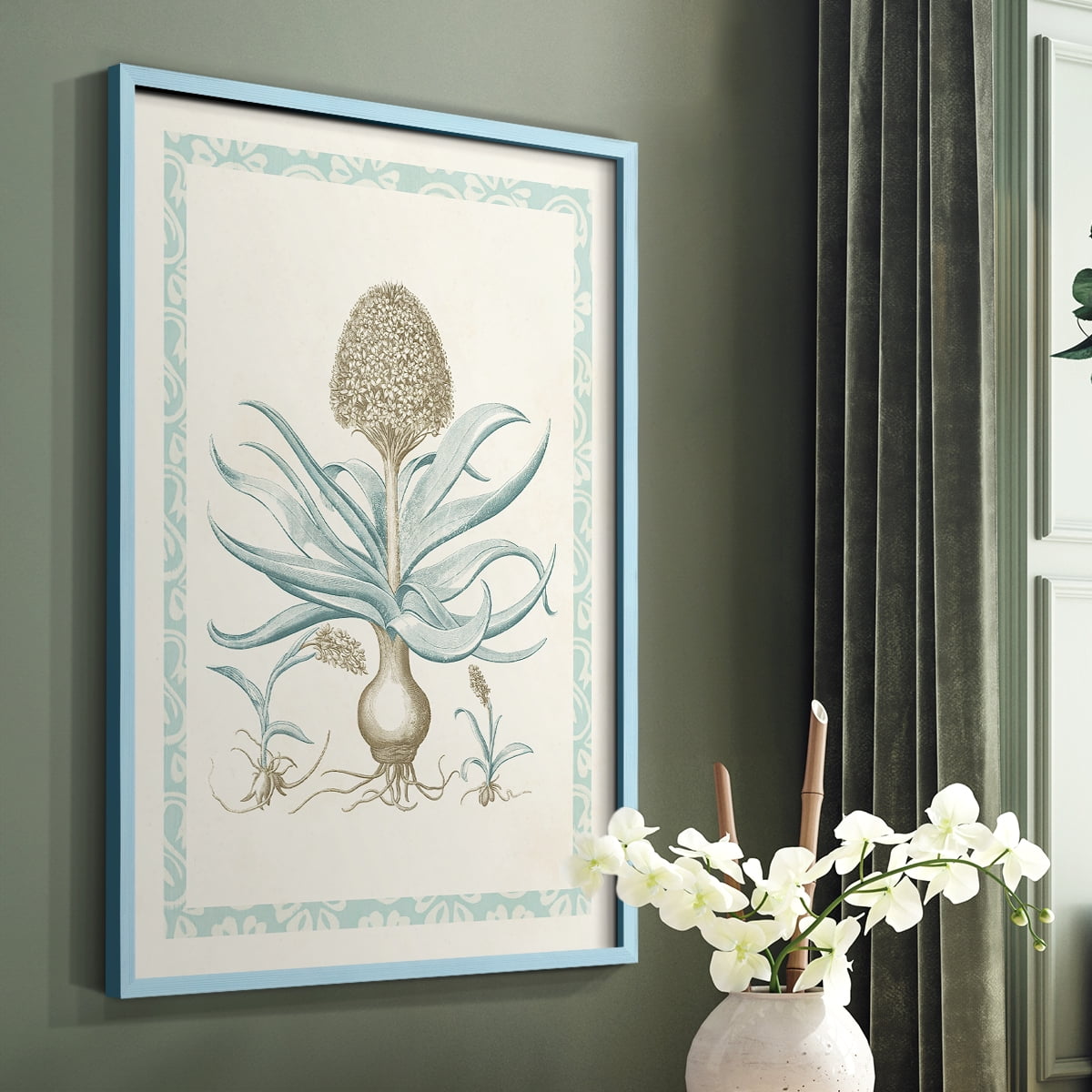 Willow Blue Besler IV Framed Print - Solid Wood in Single Picture Frame Solid Wood 2 Framed Print