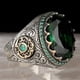 thumbnail image 1 of Anillo turco hecho a mano para hombres, anillos de circón negro con patrón de águila Vintage, Punk, joyería musulmana religiosa islámica de moda, nuevo, 2022, 1 of 4