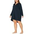 thumbnail image 4 of Agnes Orinda Women's Plus Size Mother's Day Nightshirt Comfort Long Sleeve Sleepwear Pajamas 3X Navy Blue, 4 of 7