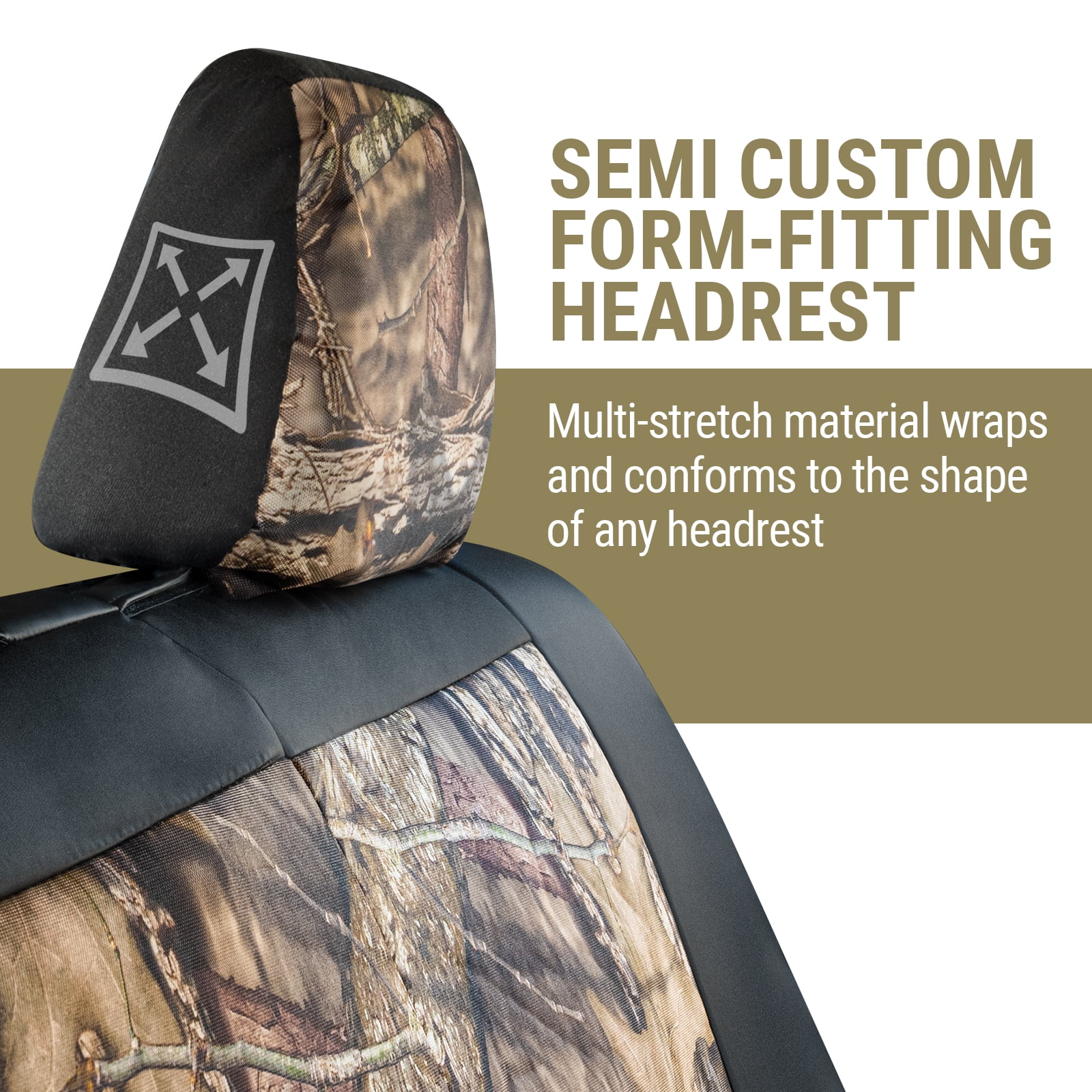 Mossy Oak Truck Bench Seat Cover, Fits Full-Size Truck Bench Seats, 600D Oxford Camo, Black