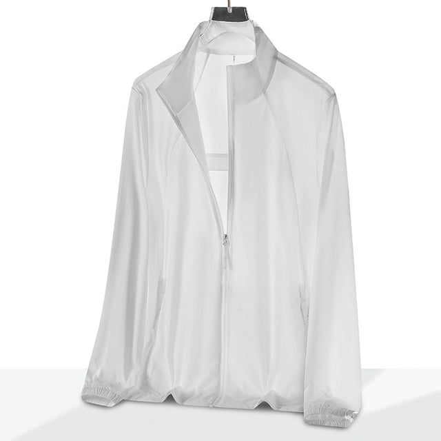 Blusa y camisa de manga larga con cuello alto para hombre, color liso, informal, resistente al sol, para exteriores, con bolsillo, manga raglán, blusa de manga larga con cuello alto, blusa de nailon p