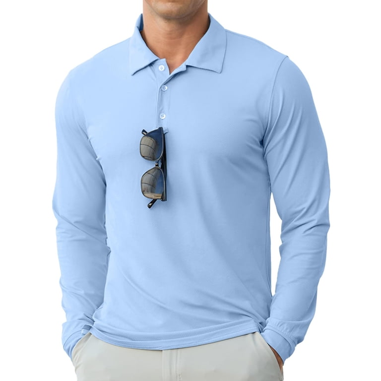GIRUNS Men's Long Sleeve Golf Polo UPF 50+ photo 2