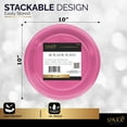 thumbnail image 2 of Disposable Plastic Plates Bright Pink, 10.4 Inches Plastic Dinner Plates, Strong and Sturdy Disposable Plates for Party, Dinner, Holiday, Picnic, or Travel Party Plates, Pack of 50 - By Amcrate, 2 of 6