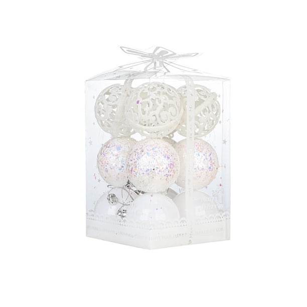 Decoraciones Del Árbol de Navidad,Bola Colgante Accesorios Bolas de Plástico Transparentes para la Cinta Del Árbol Colgante,Cajas de Regalo de Ornamentos Del Árbol de Navidad para la Decoración Del Ho