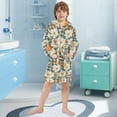 thumbnail image 5 of FORMRS Niños Bathrobe Unisex Hooded Robe Soft Plush Pajamas Sleepwear, Size 2-3T, Sunny Blooms, 5 of 7