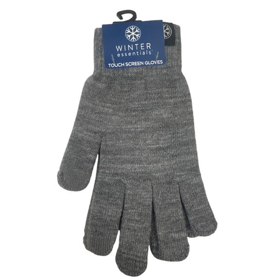 Winter Essentials Dark Gray Touch Screen Gloves Stay Warm & Stay Connected