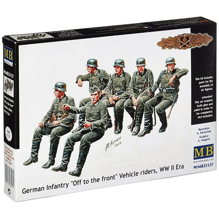 2007 Off Road Models - Master Box WWII German Infantry Off the Road Vehicle Riders (6) Figure Model Building Kits (1:35 Scale), Assembly Required By Masterbox Ship from US