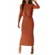 thumbnail image 1 of Conjunto Coordinado PRETTYGARDEN Top Corto y Falda Maxi Caramelo S, 1 of 8