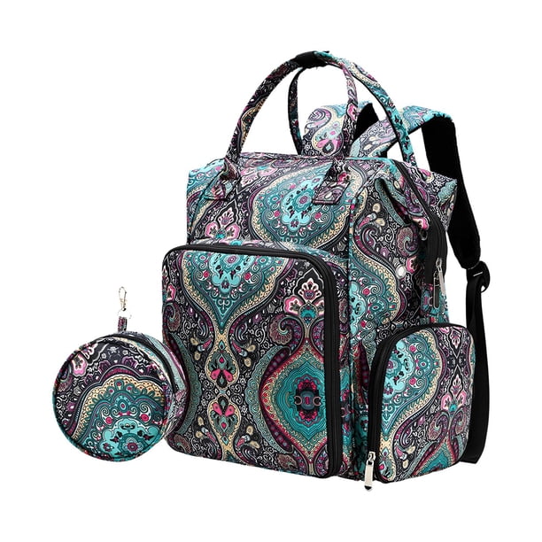 Herramientas organizadoras de mochila de ganchillo, accesorios vacíos con múltiples bolsillos, bolsa de mano de nailon, bolsa con cremallera para el Sunnimix Estuche para agujas de ganchillo