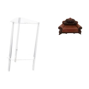 Siruishop Minimalist Clear Acrylic Side Table NightStand Modern Bedside Cabinet End Table for Living Room Home Office Bedroom with Miniature Sofa Couch Single Chair Model DIY Accessory Micro