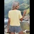 thumbnail image 4 of Suéter de Cuello Redondo Color Sólido Amarillo L, 4 of 5