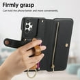 thumbnail image 2 of ELEHOLD Case for Samsung Galaxy A13 4G, RFID Blocking Zipper Leather Wallet Stand Case with Card Slot & Wrist Strap & Ring Holder,Black, 2 of 10