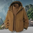 thumbnail image 2 of Rggeeun Men's Casual Jackets Windproof Warm Unisex Outdoor Hiking Travel Coat Winter Thermal Windbreaker Loose Fit Zip Up Plain Color Outwear Fashion, 2 of 9