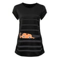 thumbnail image 3 of zttd maternity cute funny baby print striped short sleeve t-shirt pregnant tops blouse, 3 of 8