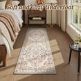thumbnail image 4 of SIXHOME 2'x6' Vintage Floral Runner Rug, Washable Non-Slip Rose Garden Carpet for Hallway and Entryway, Beige Pink Multi, 4 of 6