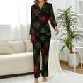 thumbnail image 2 of Top-kevin Womens Pajamas Set Christmas Nutcrackers Trees Soft Long Sleeve Sleepwear Button Down Sets, 2 of 12