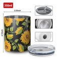 thumbnail image 4 of 12oz Coffee Tumblers Black Sunflower Stainless Steel Vacuum Insulated Travel Tumbler Coffee Cups Mug with Lid and Straw with Cleaning Brush for Cold & Hot Drinks, 4 of 5