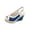 Blue, variant on Win s Way Women Woven Roman Sandals Plus Size Peep Toe Buckle Platform Wedge Heel 1.1 Inch Summer Casual Shoes